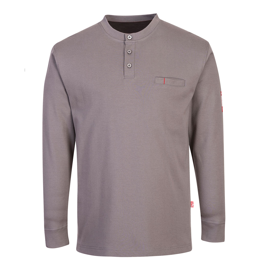 FR32 Portwest® Bizflame® Knit Flame-Resistant Anti-Static Henley Shirt- gray